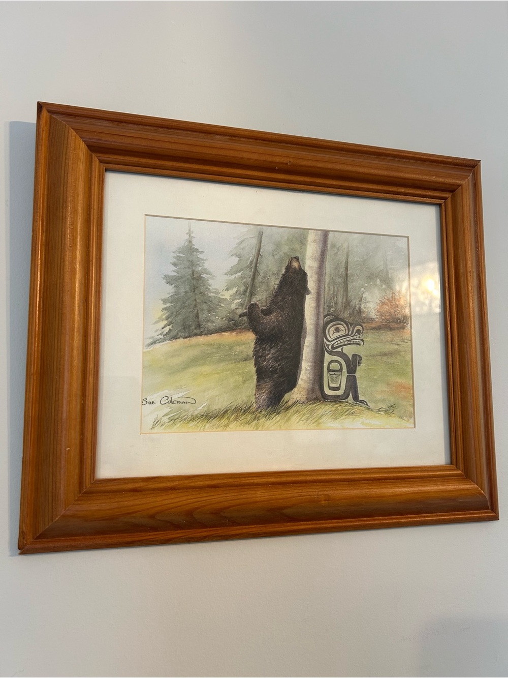 Sue Coleman “Black Bear Relief” Nature Art Print Green Indigenous First Nations